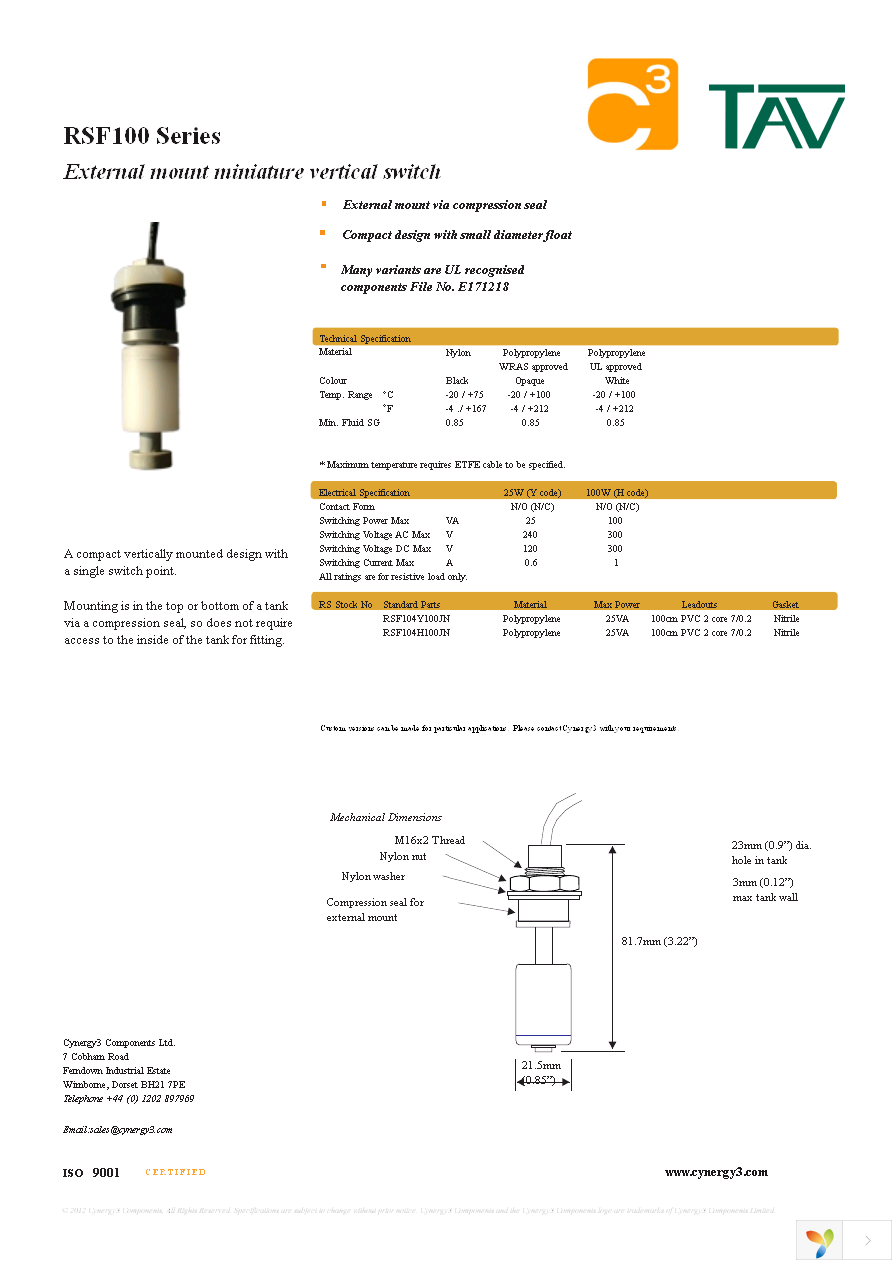 RSF104Y100JN Page 1