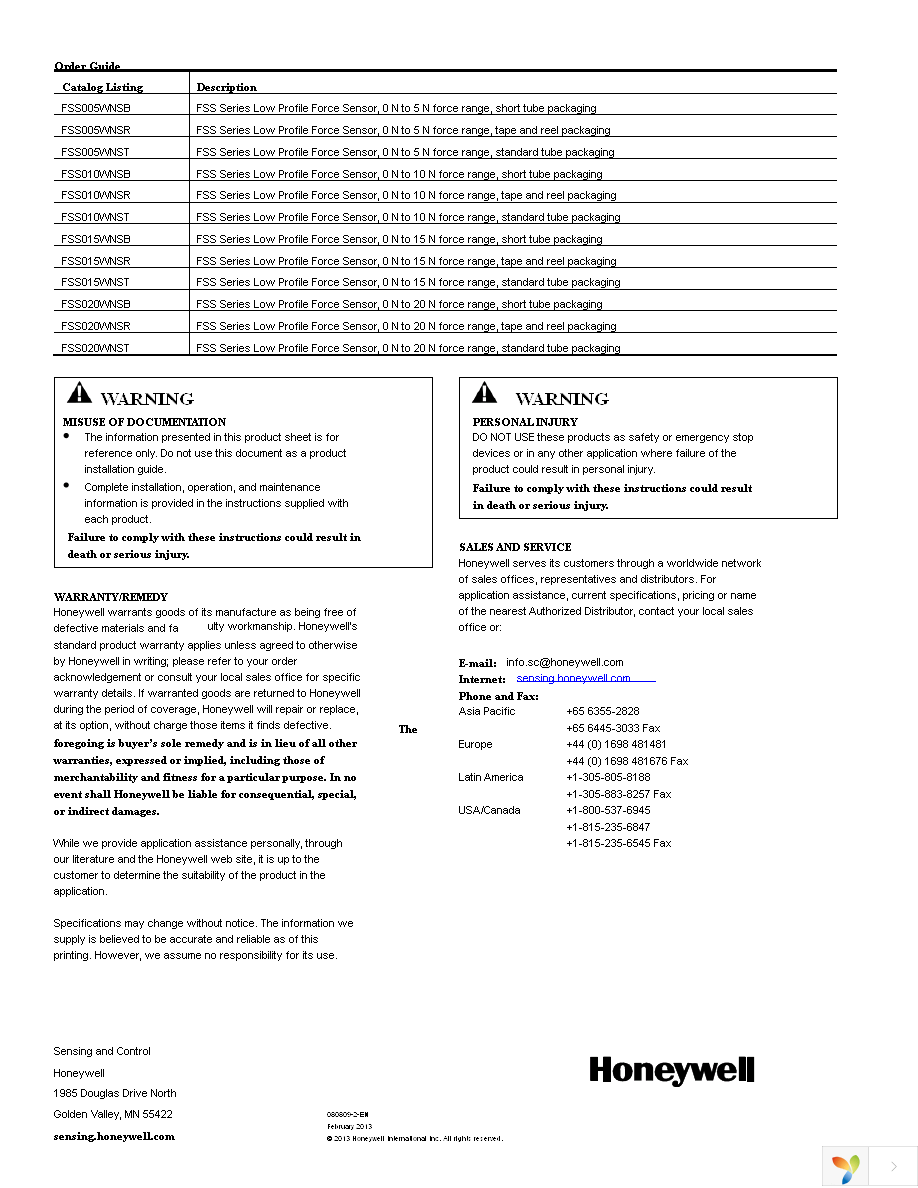 FSS020WNSR Page 4