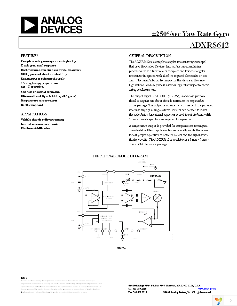 ADXRS612BBGZ-RL Page 1