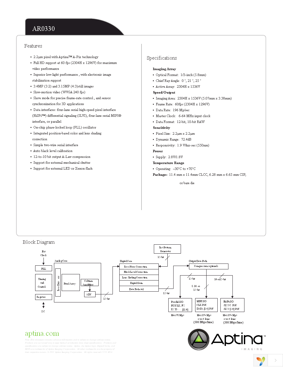 AR0330SR1C00SUKA0 Page 2