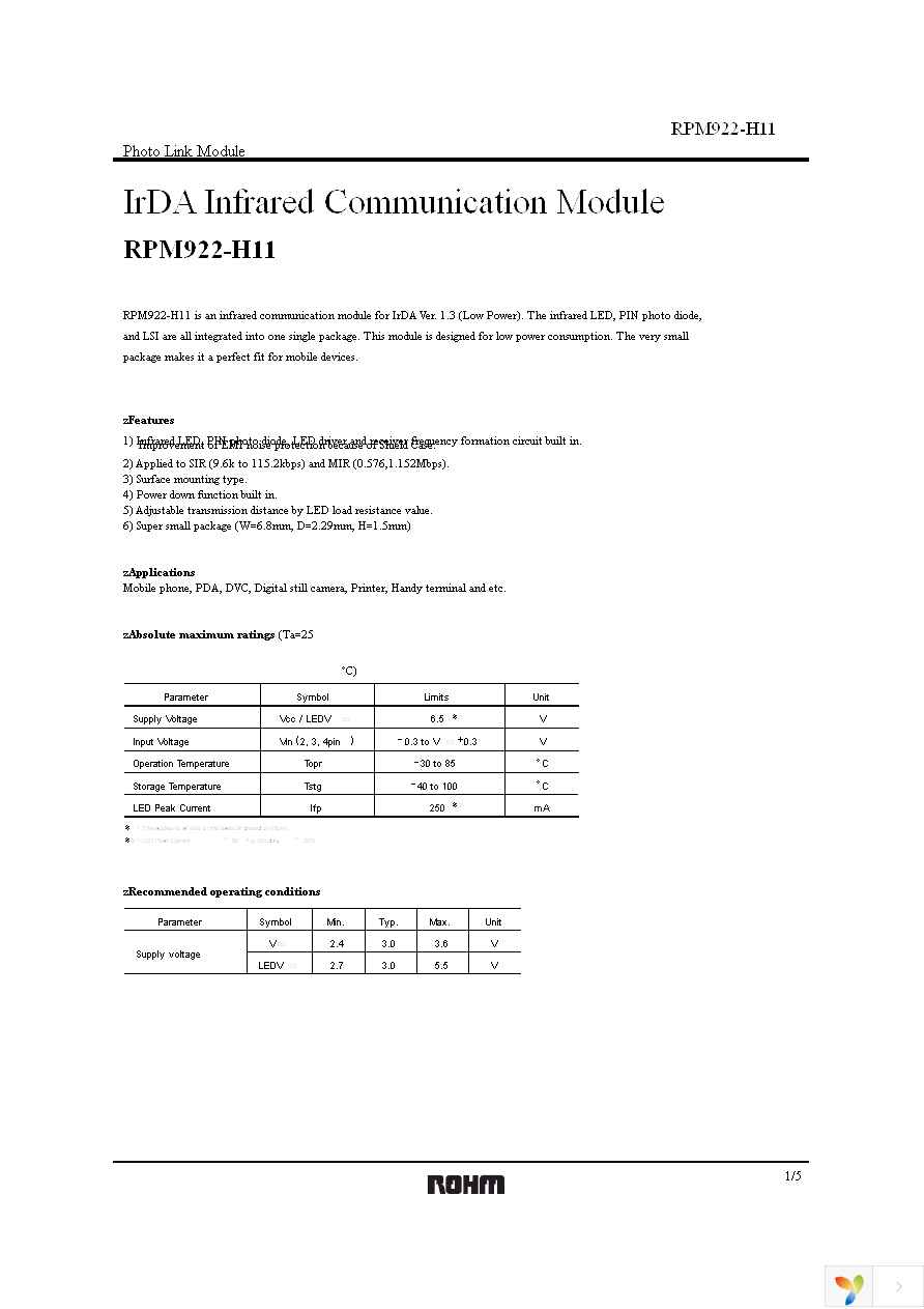 RPM922-H11E2A Page 1