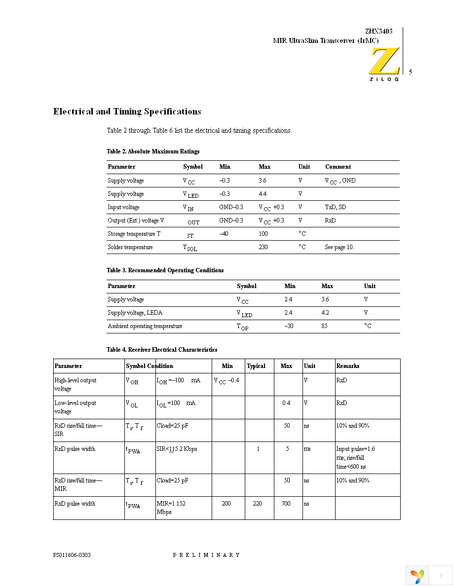 ZHX3403MA012THTR Page 9