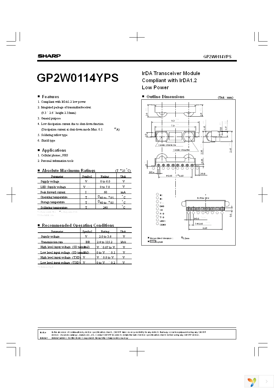 GP2W0114YPS Page 1