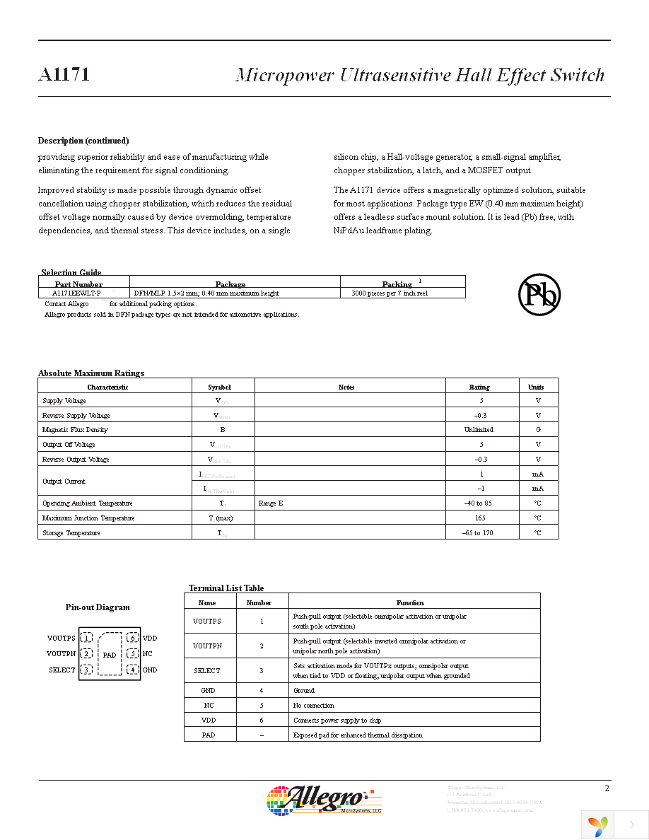 A1171EEWLT-P Page 2