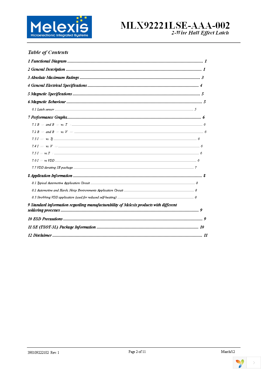 MLX92221LSE-AAA-002-RE Page 2
