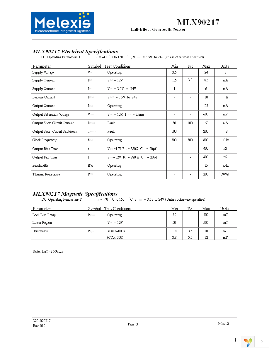 MLX90217LUA-CCA-000-BU Page 3