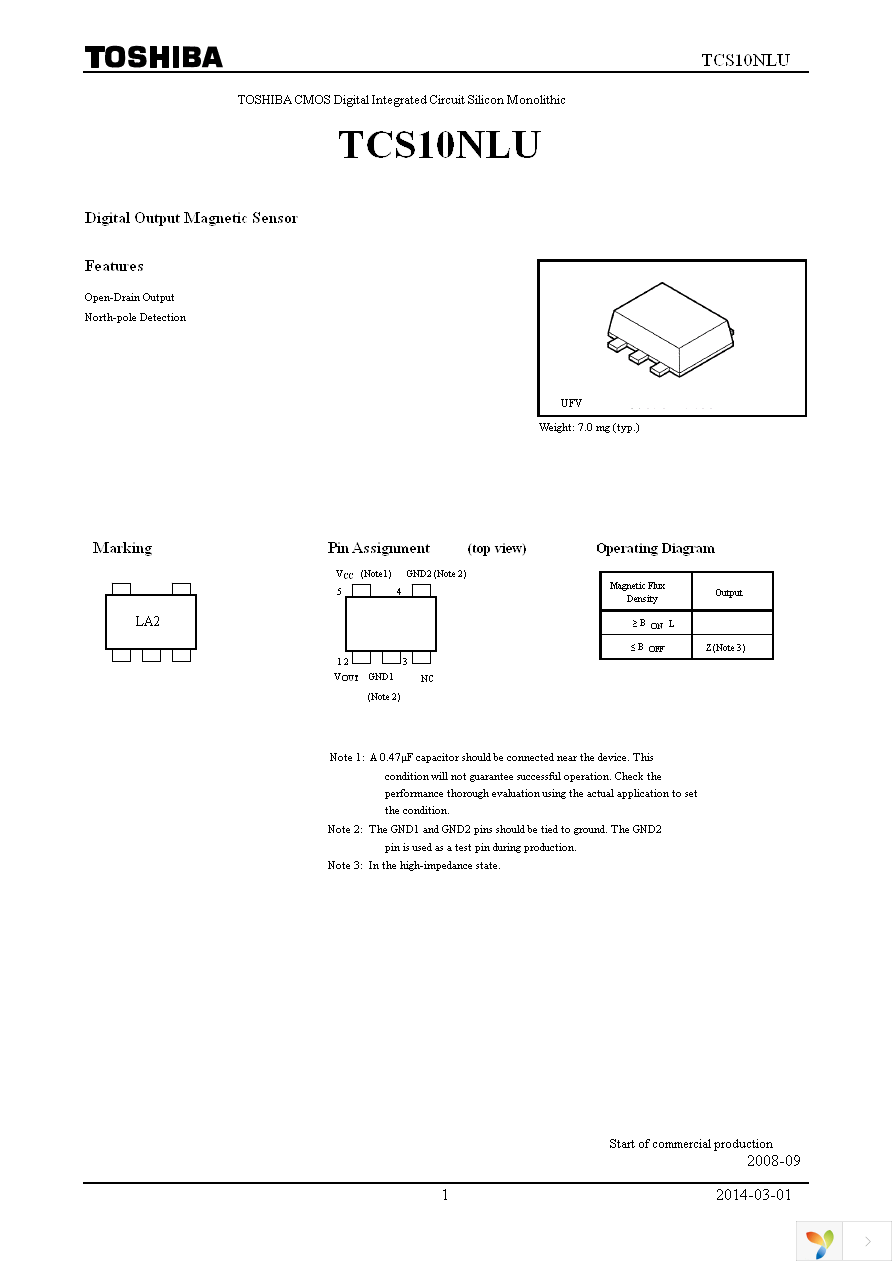 TCS10NLU(TE85L,F) Page 1