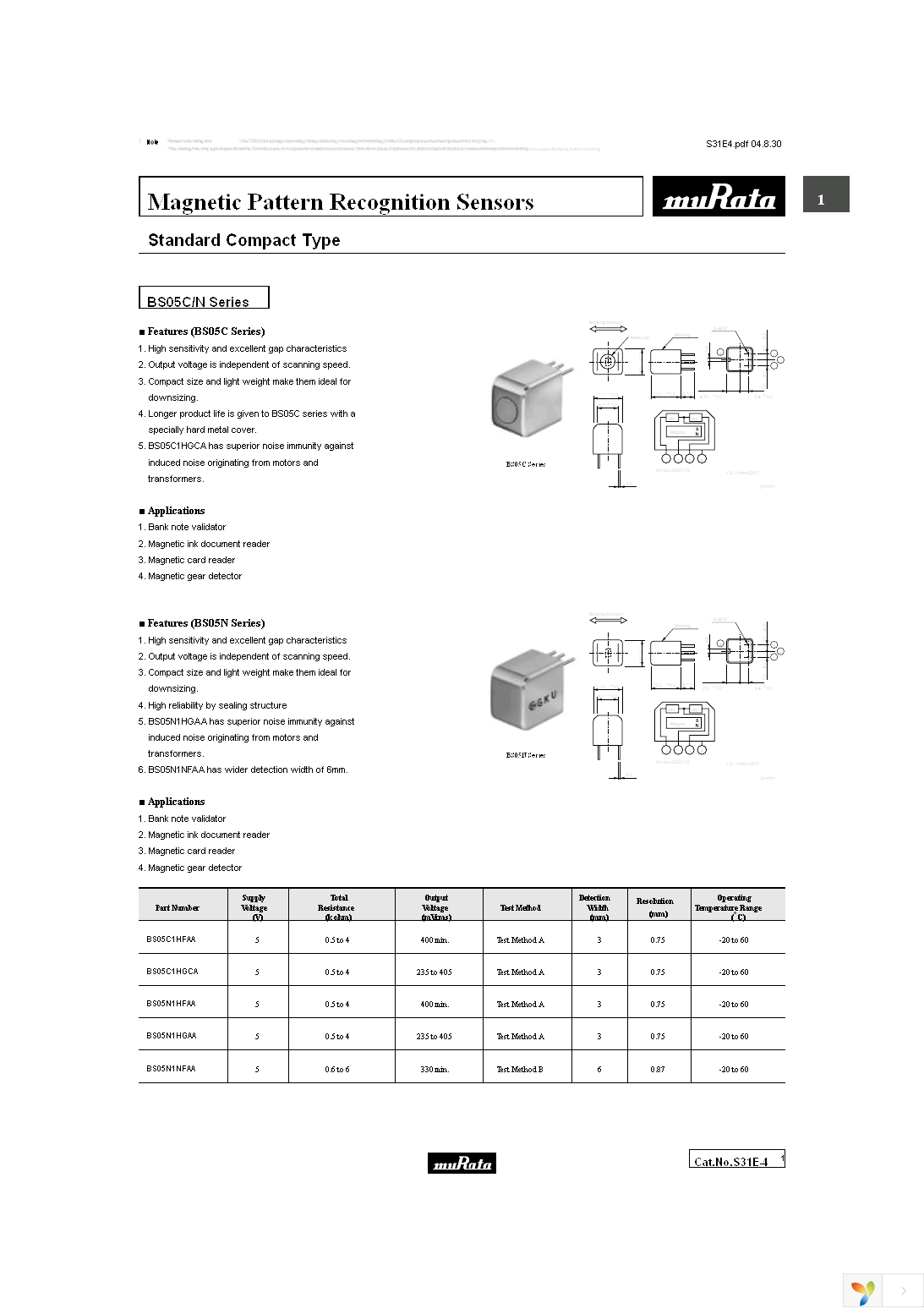 BS05N1HFAA Page 1