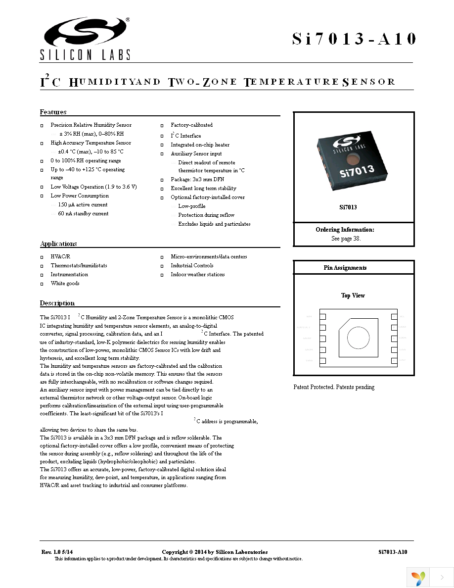 SI7013-A10-GM1R Page 1