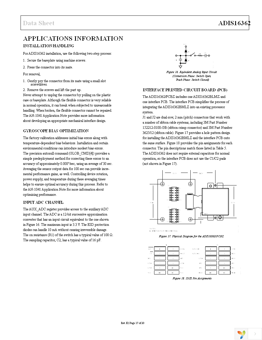 ADIS16362BMLZ Page 17