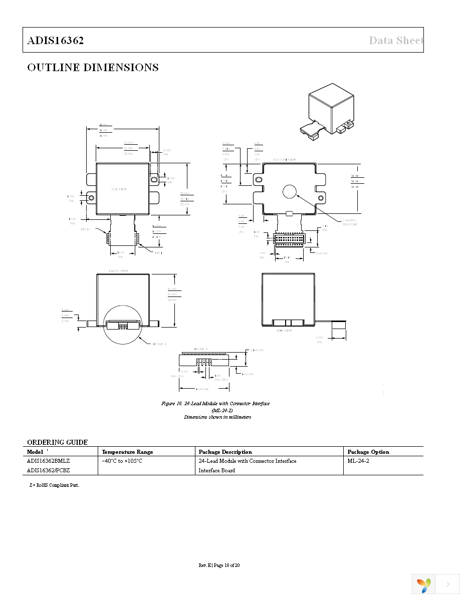 ADIS16362BMLZ Page 18