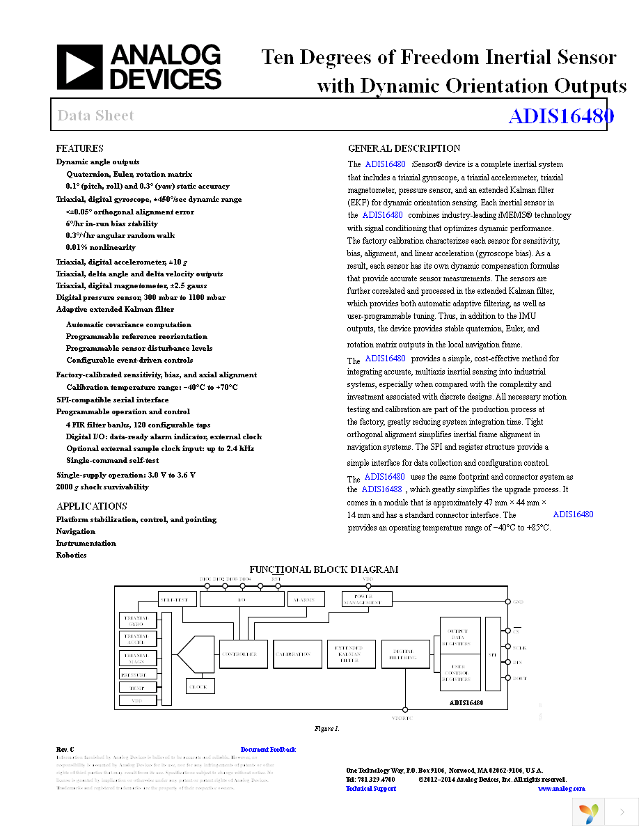 ADIS16480AMLZ Page 1