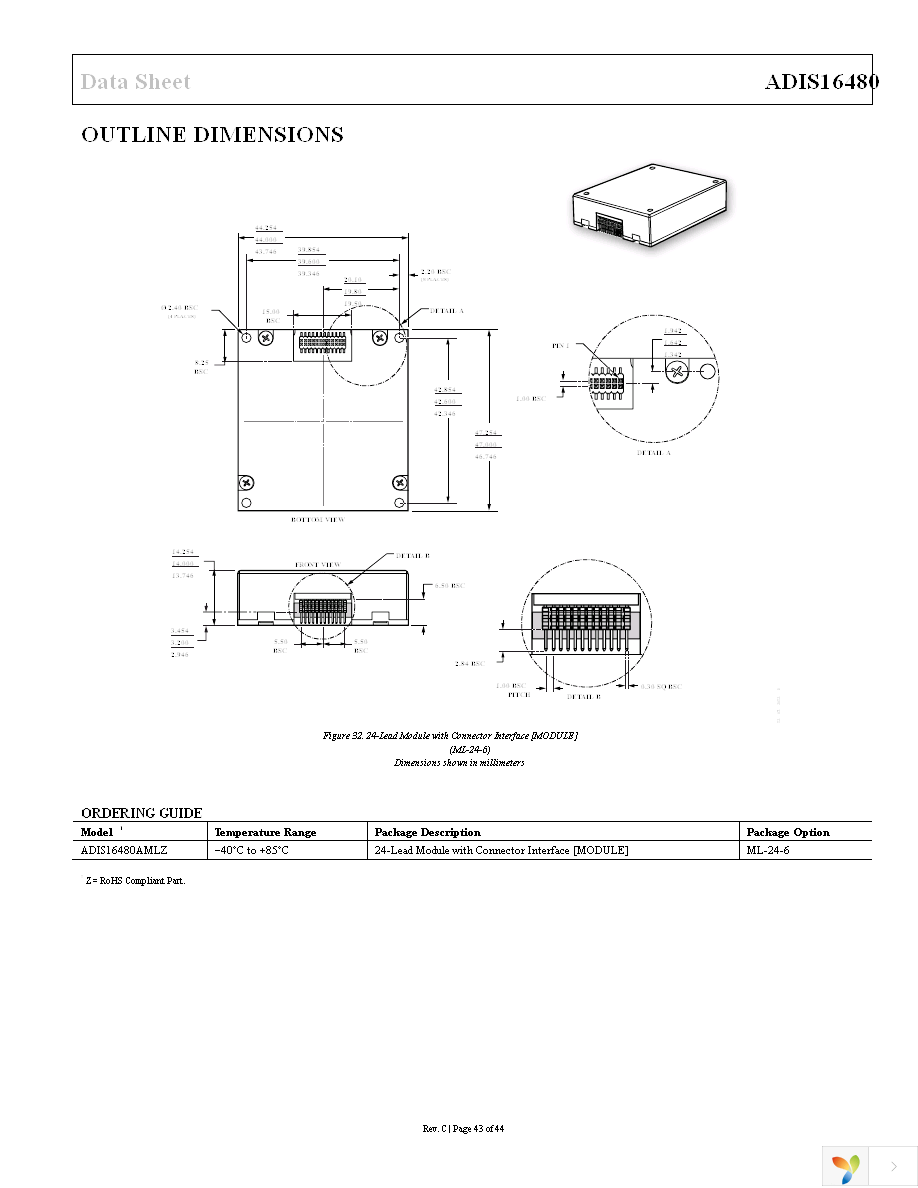 ADIS16480AMLZ Page 43