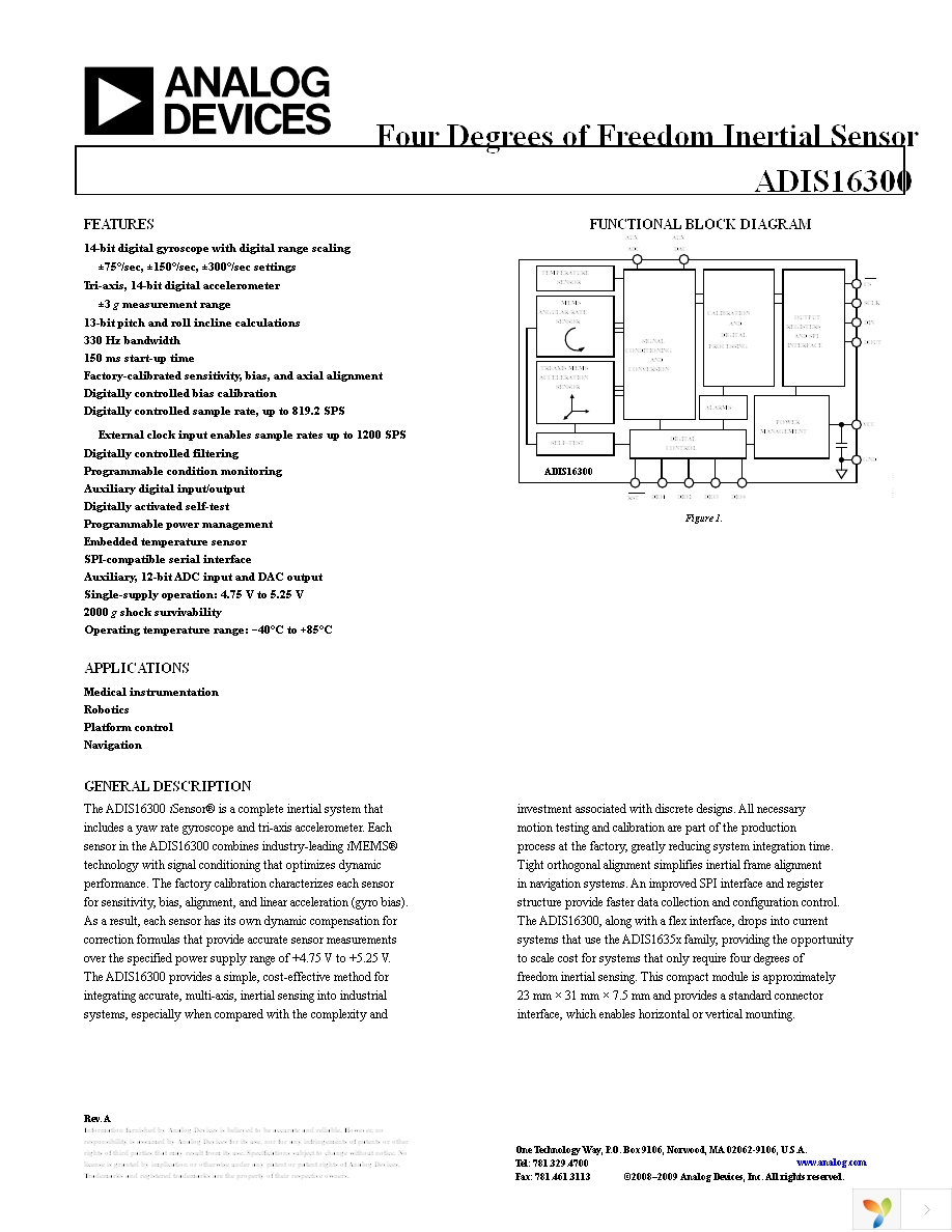 ADIS16300AMLZ Page 1