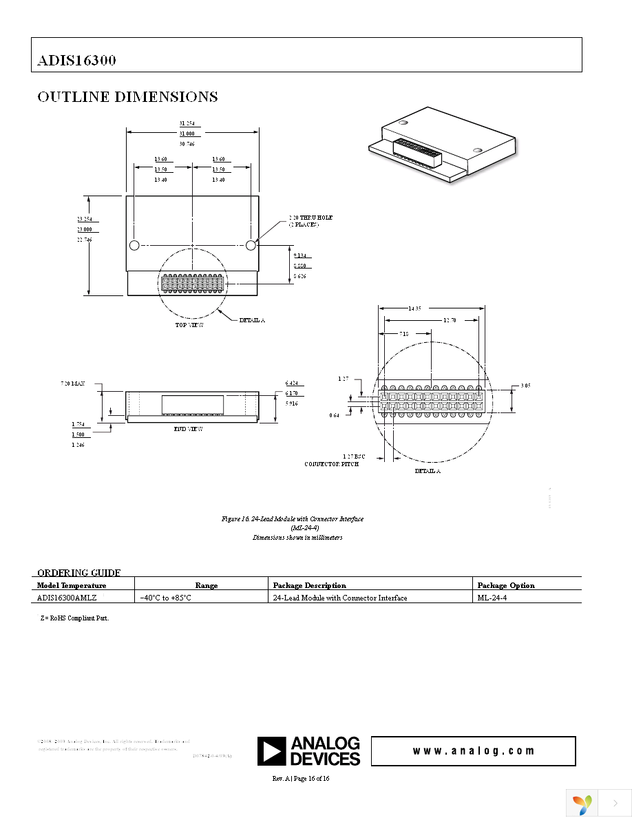 ADIS16300AMLZ Page 16