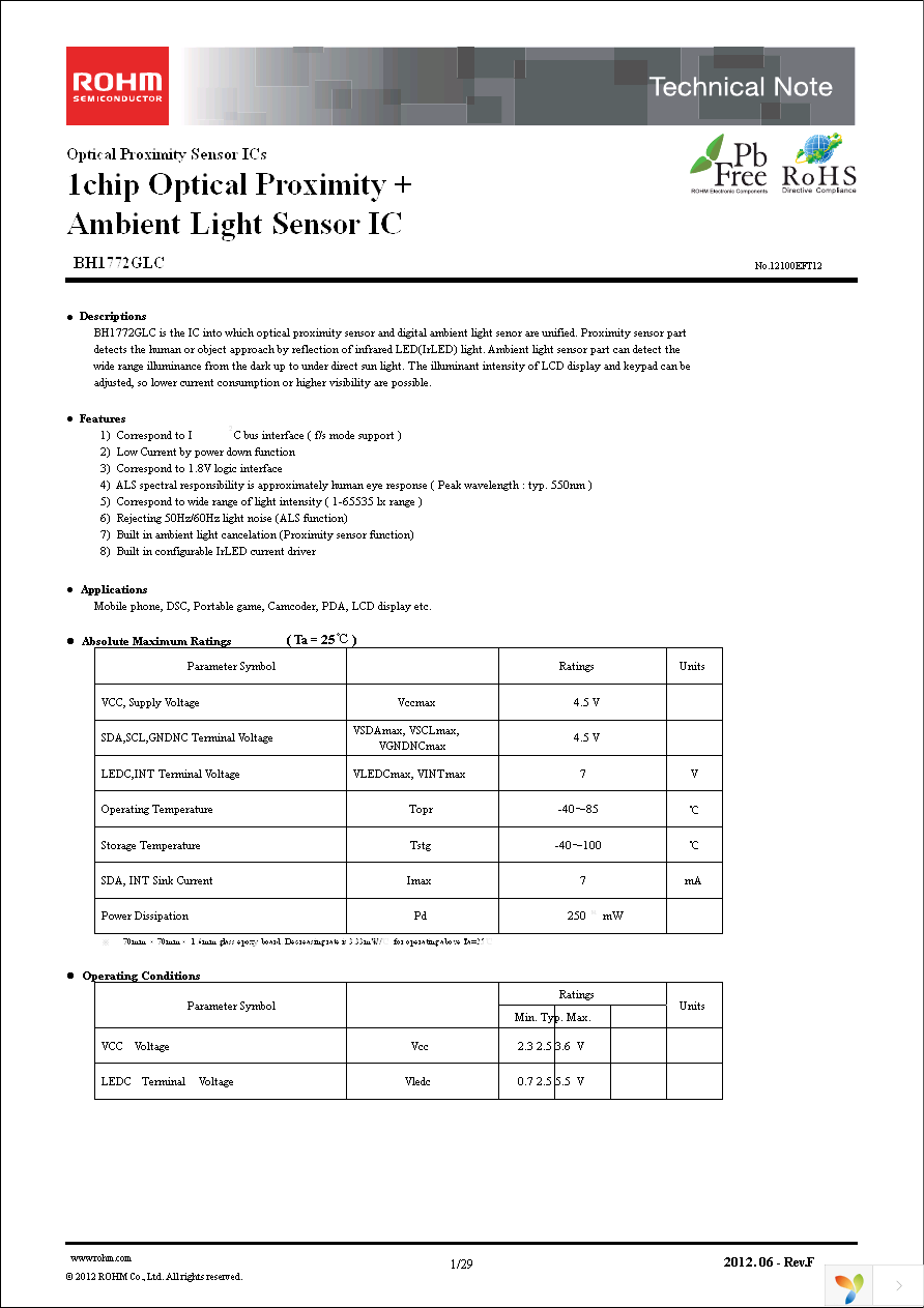 BH1772GLC-E2 Page 1