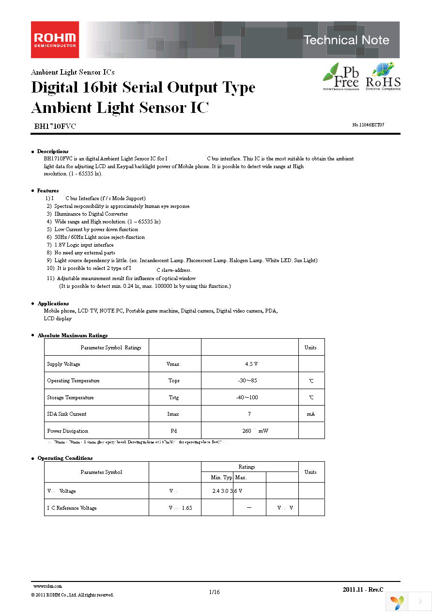 BH1710FVC-TR Page 1