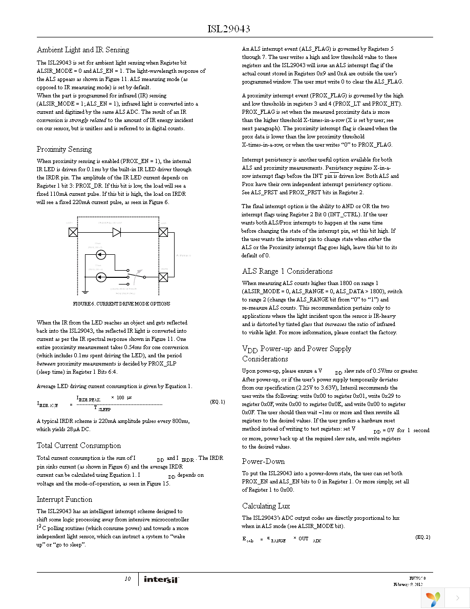 ISL29043IROMZ-T7 Page 10