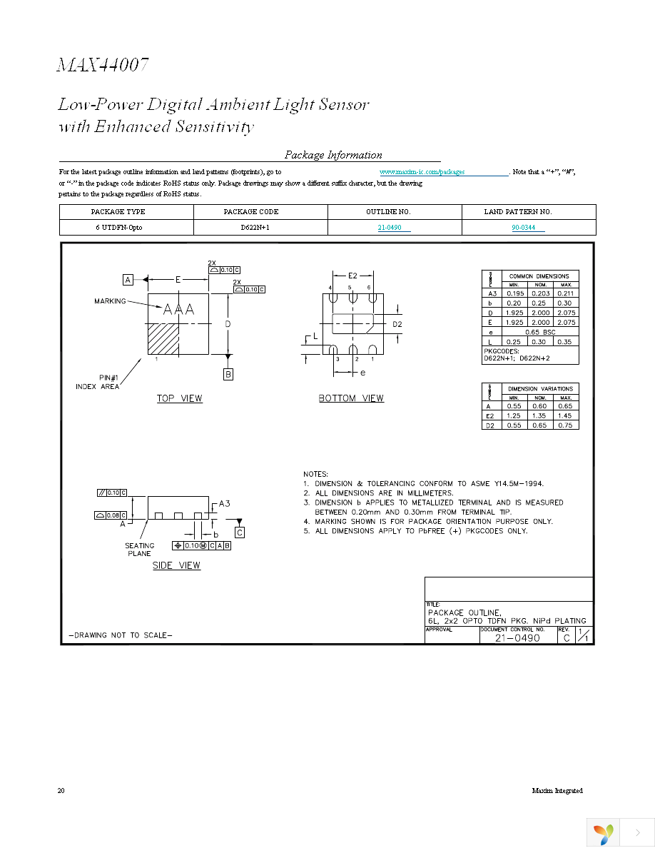 MAX44007EDT+T Page 20