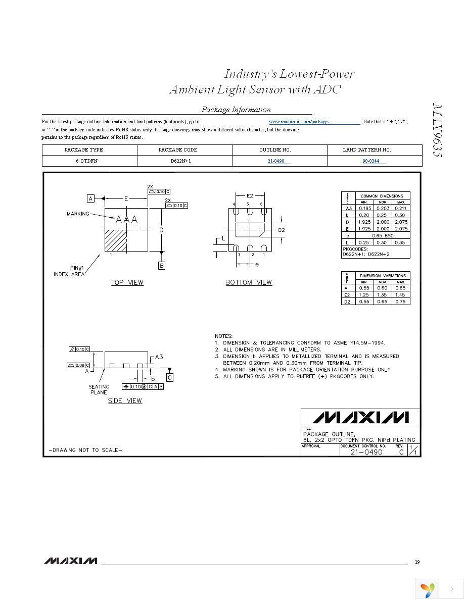 MAX9635ESA+T Page 19