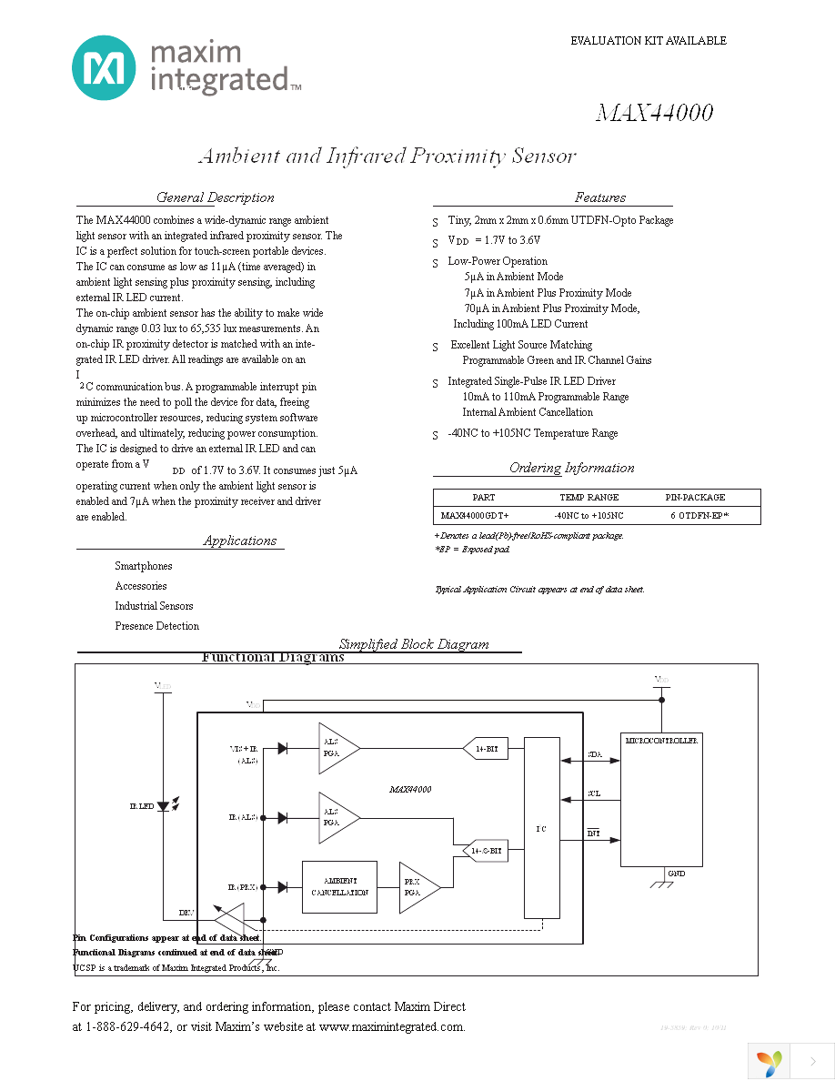 MAX44000EDT+T Page 1