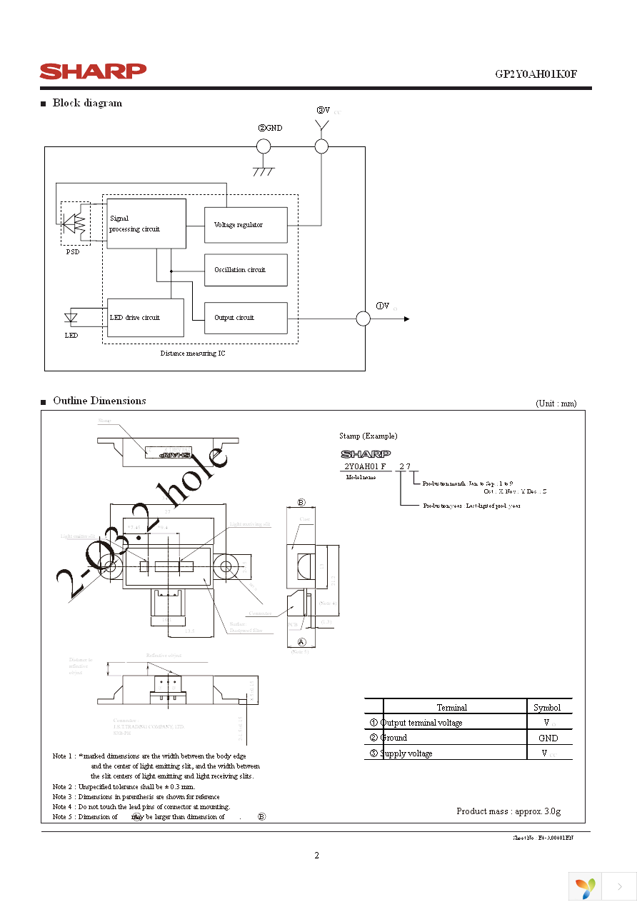 GP2Y0AH01K Page 2