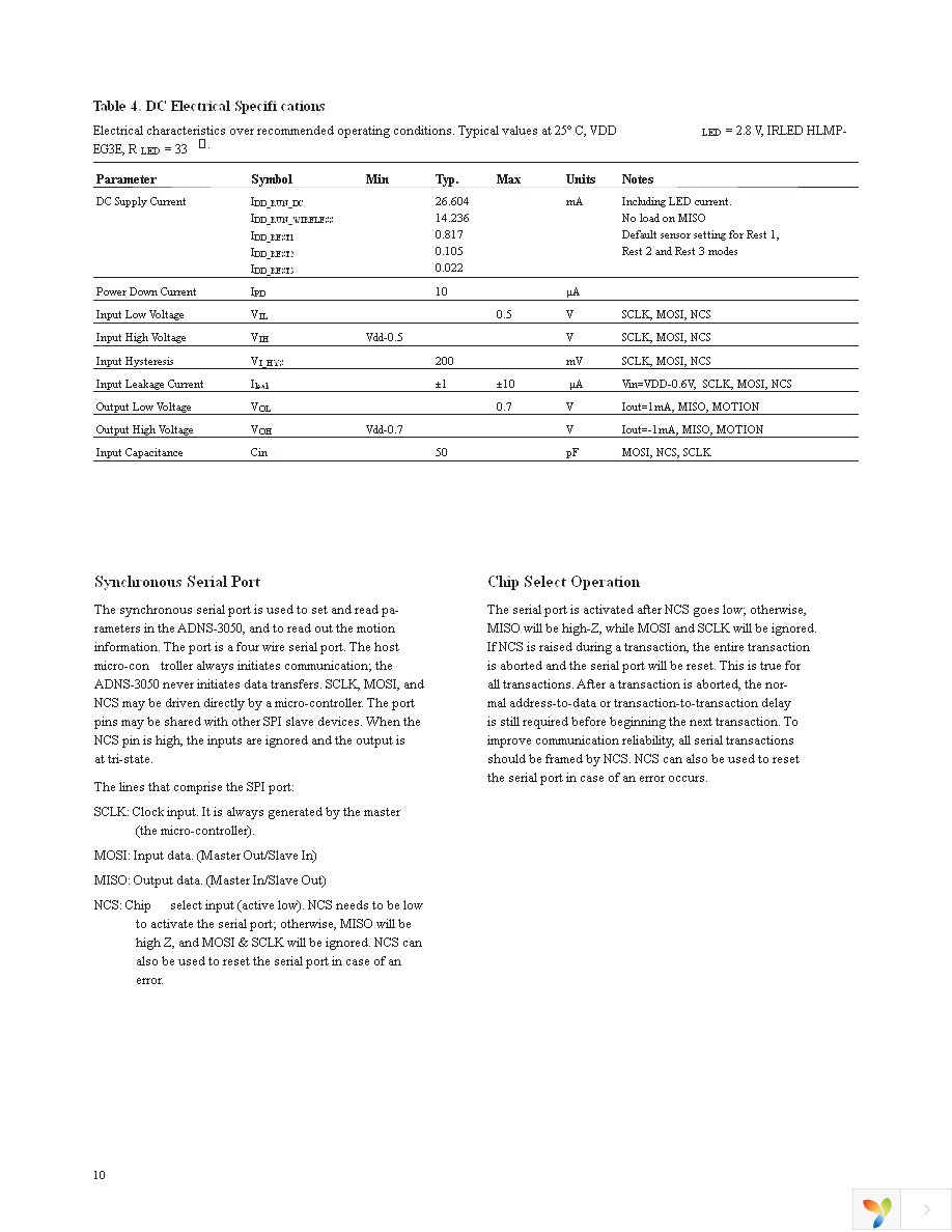 ADNS-3050 Page 10