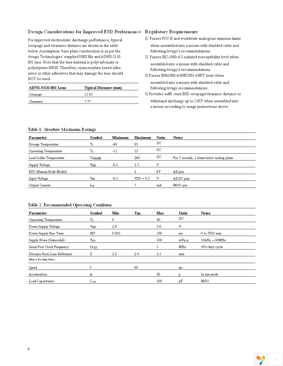 ADNS-3050 Page 8