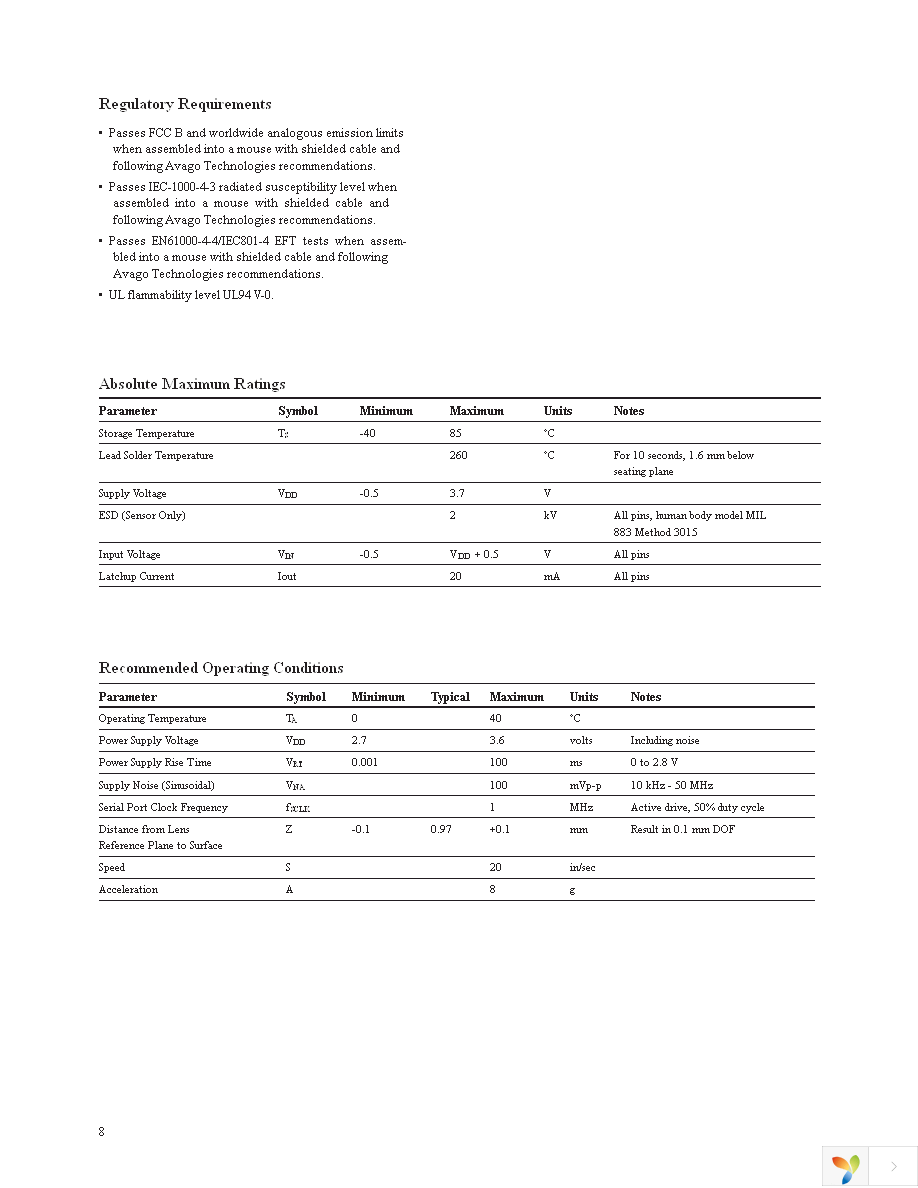 ADNS-3550 Page 8