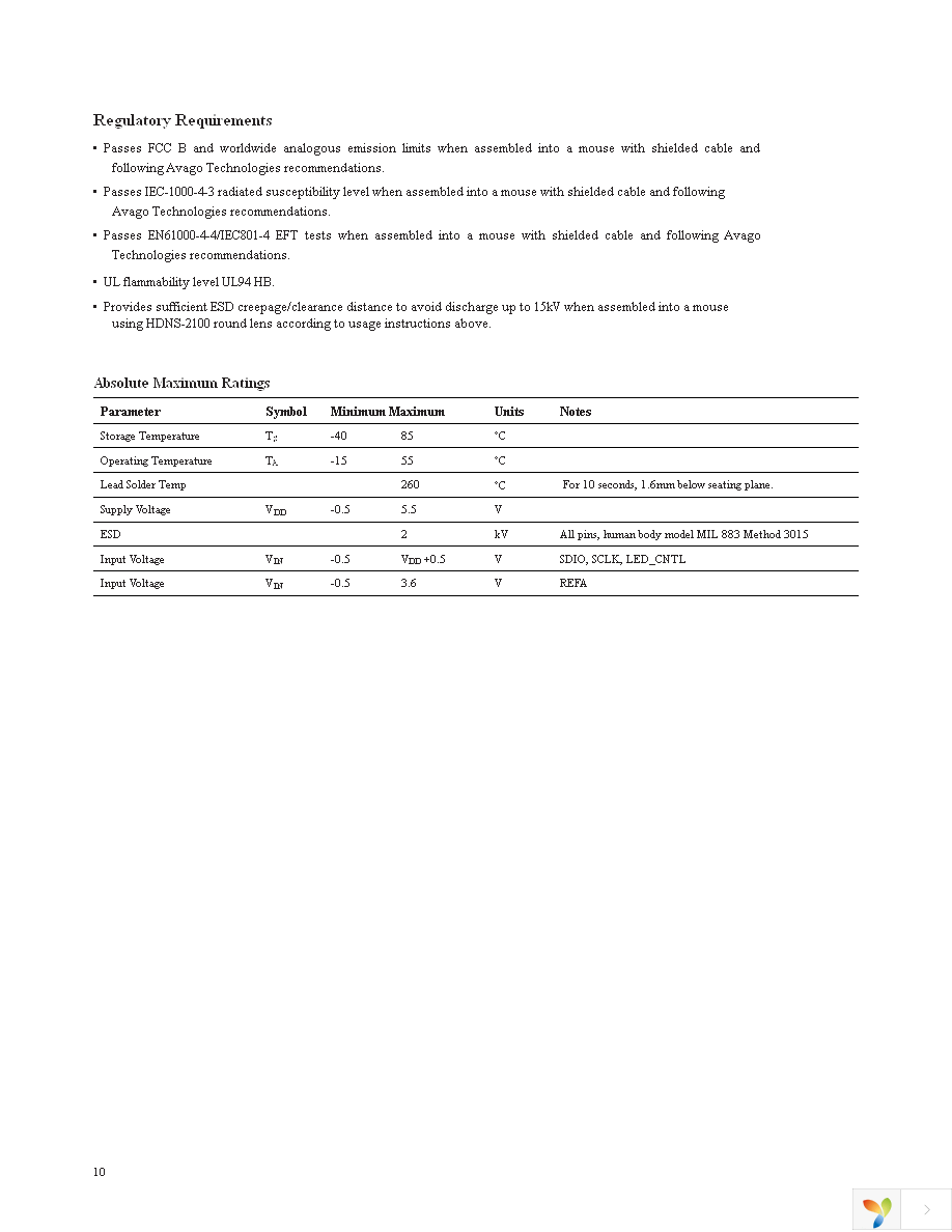 ADNS-5060 Page 10