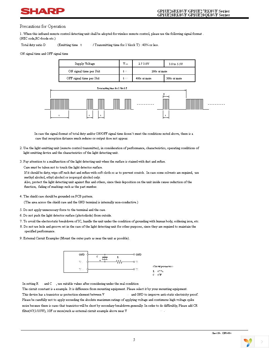 GP1UE260RKVF Page 5