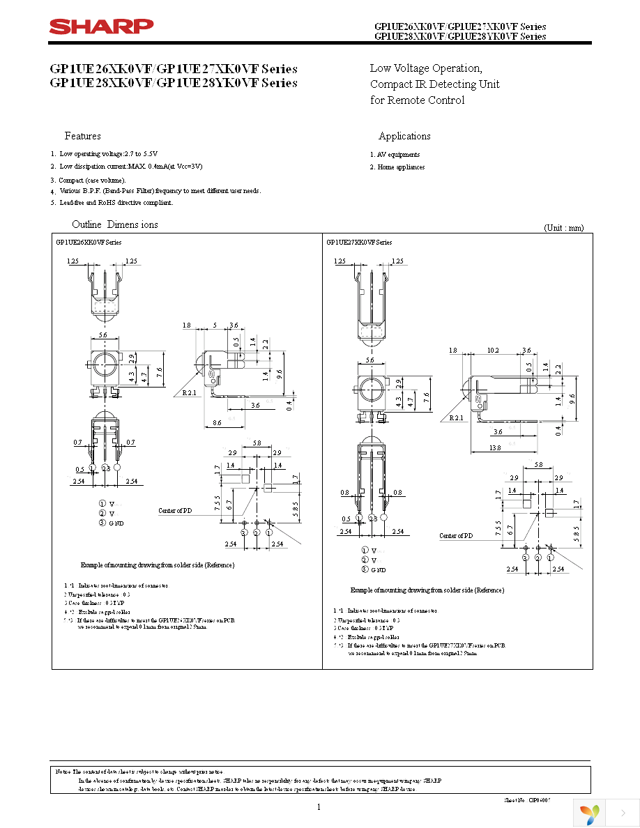 GP1UE26XK0VF Page 1