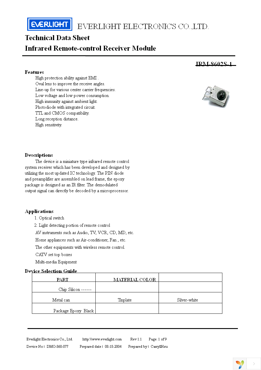 IRM-8602S-1 Page 1