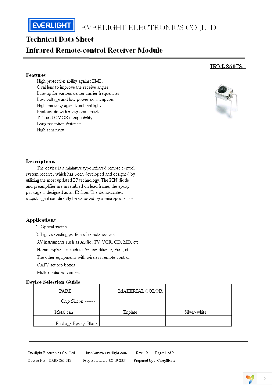 IRM-8607S Page 1