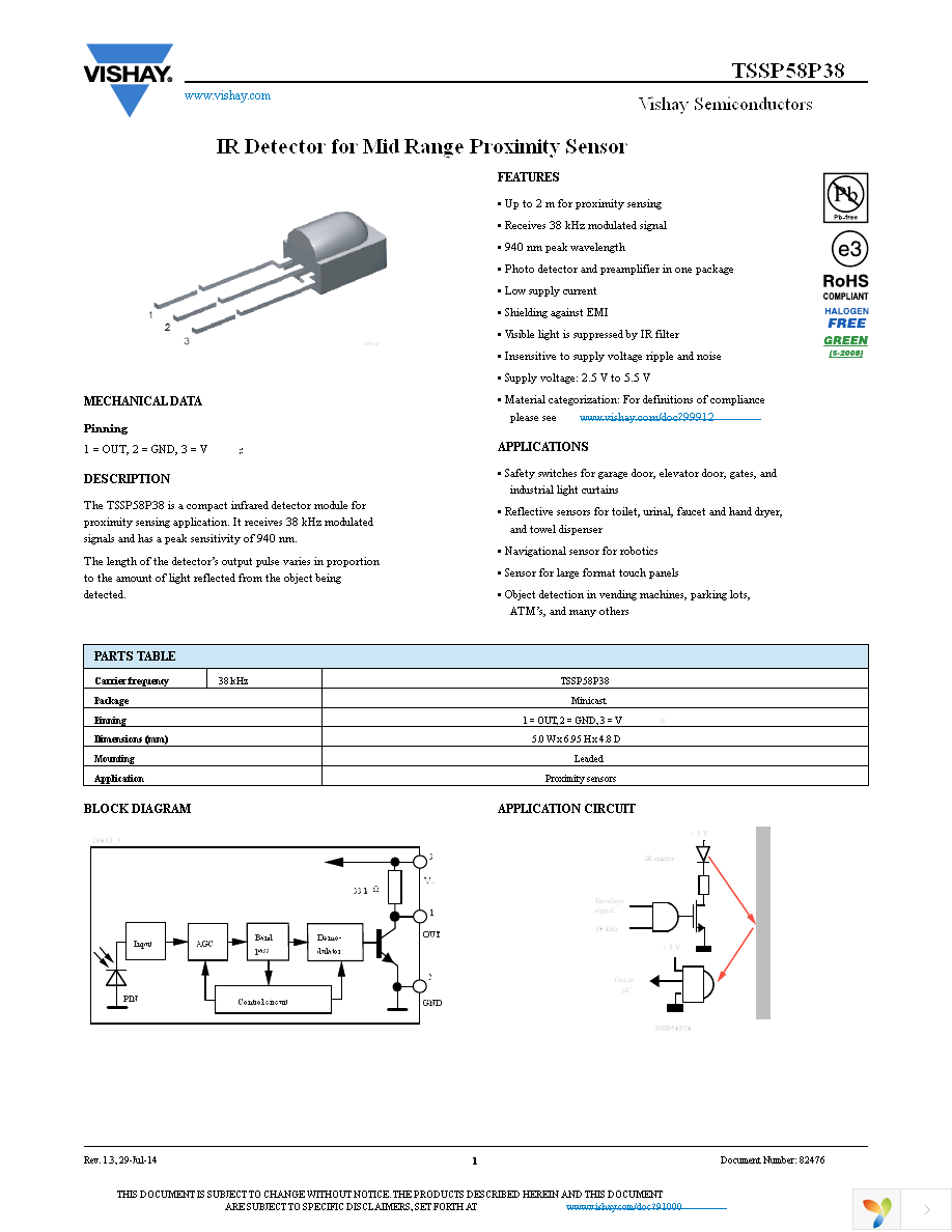 TSSP58P38TR Page 1