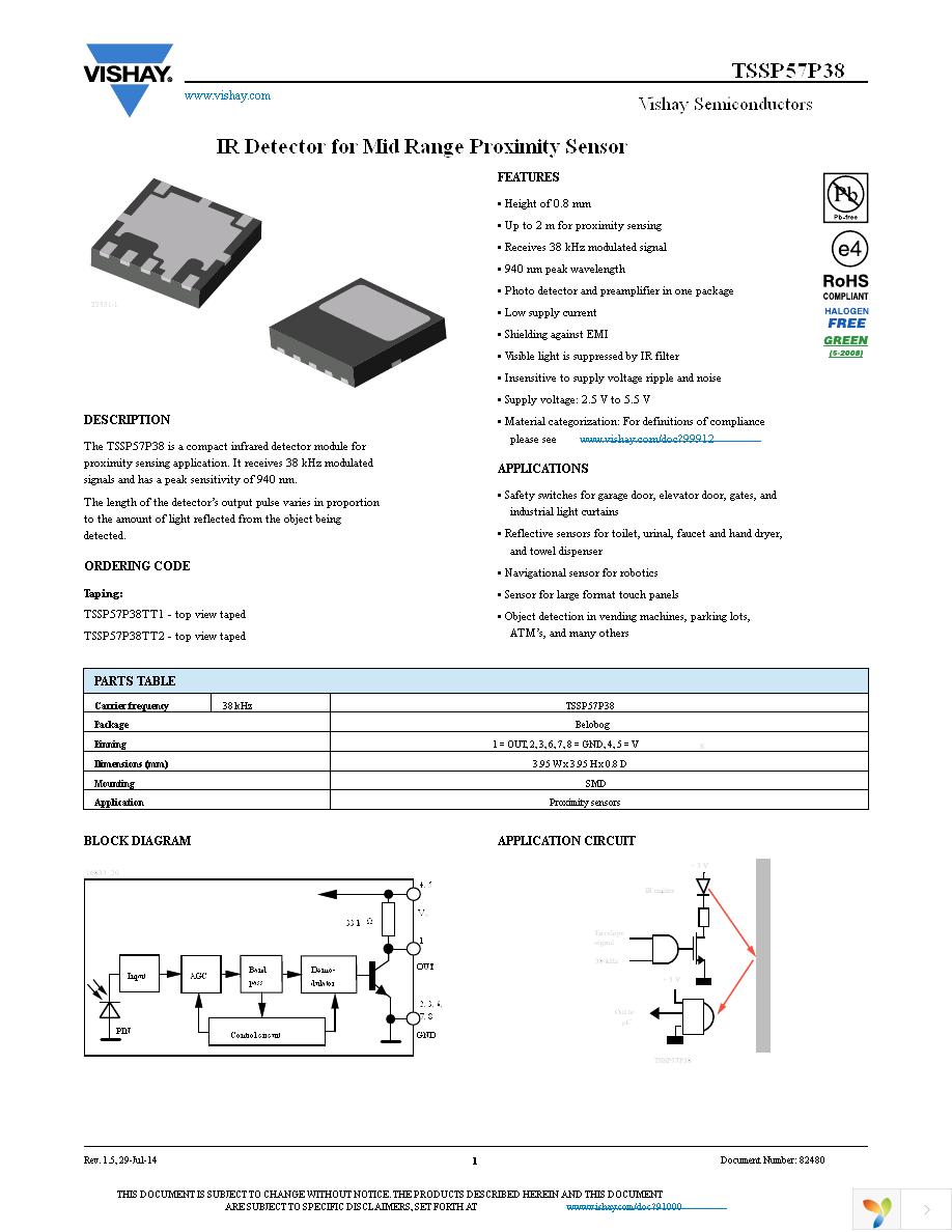 TSSP57P38TT1 Page 1