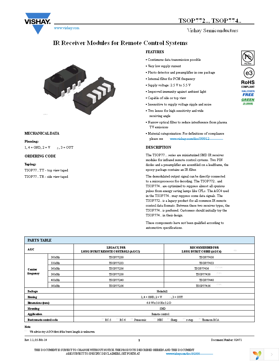 TSOP77436TR Page 1