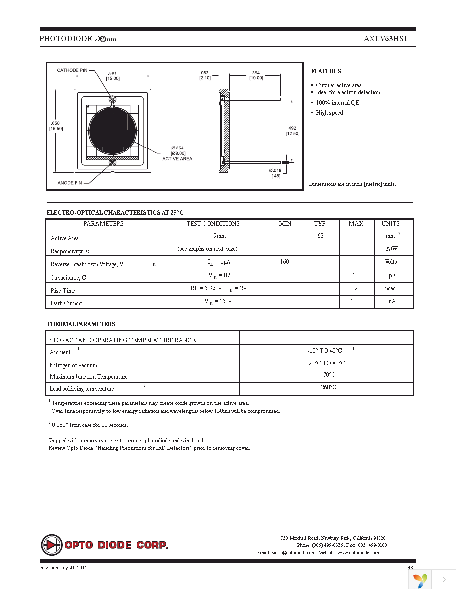 AXUV63HS1 Page 1