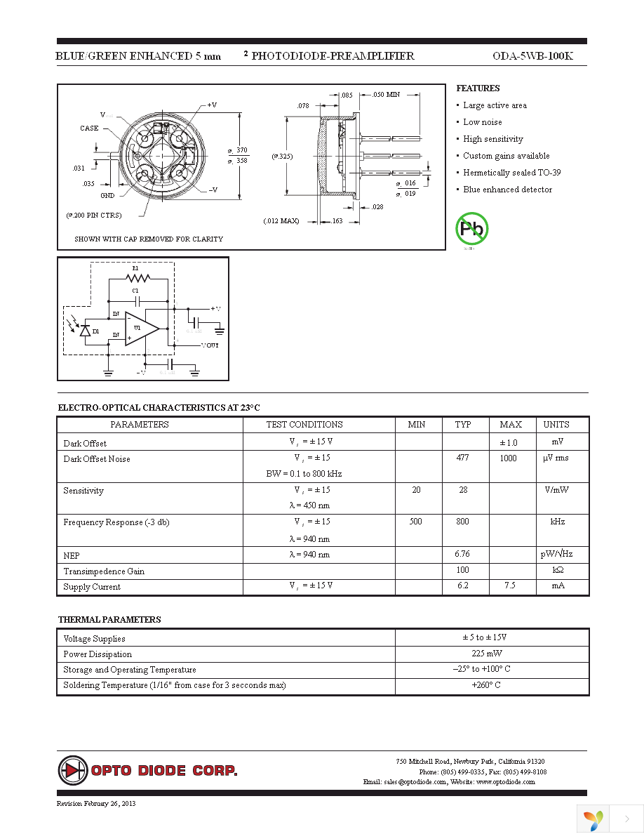 ODA-5WB-100K Page 1