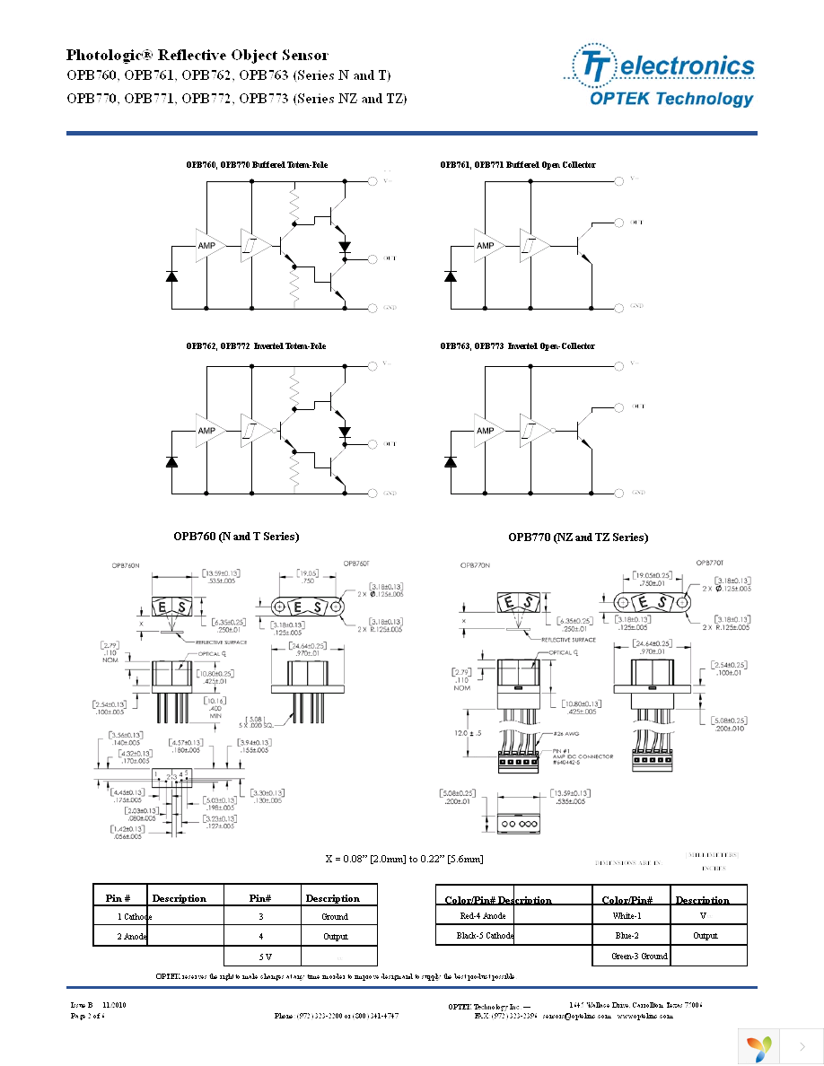 OPB770TZ Page 2