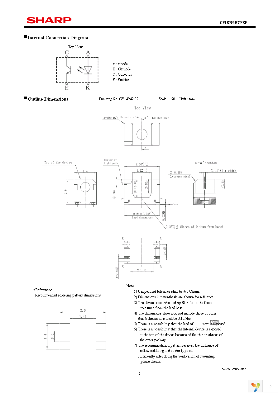 GP1S396HCPSF Page 2