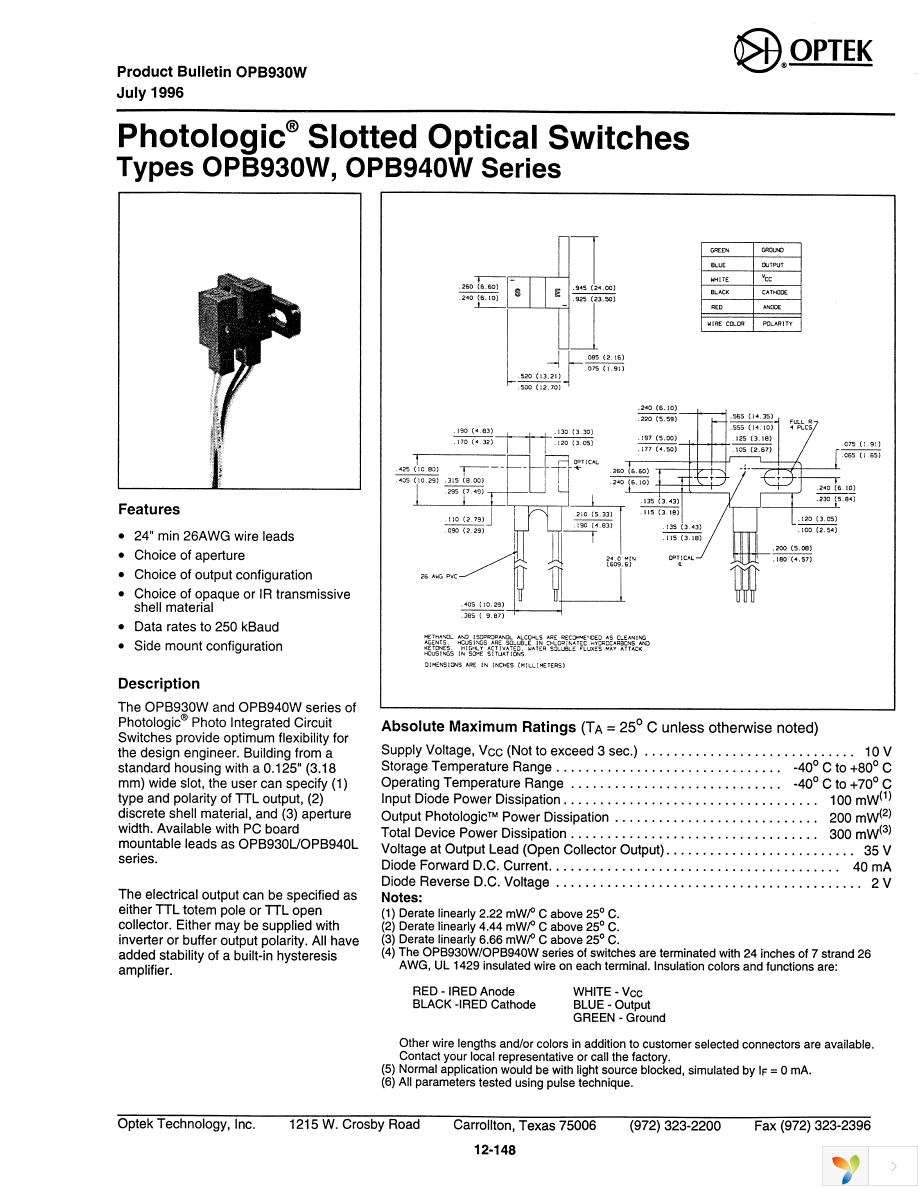 OPB942W51 Page 1