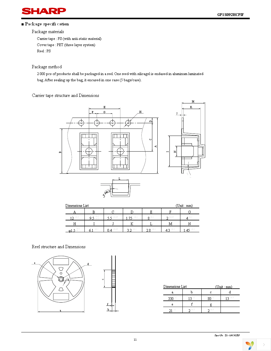 GP1S092HCPIF Page 11