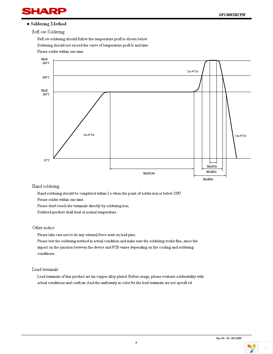 GP1S092HCPIF Page 9