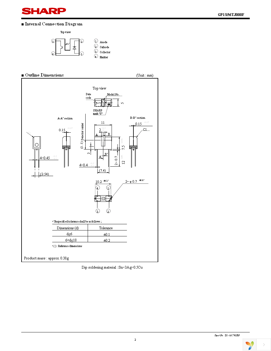 GP1S56TJ000F Page 2