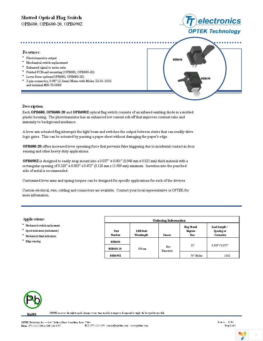 OPB680-20 Page 1