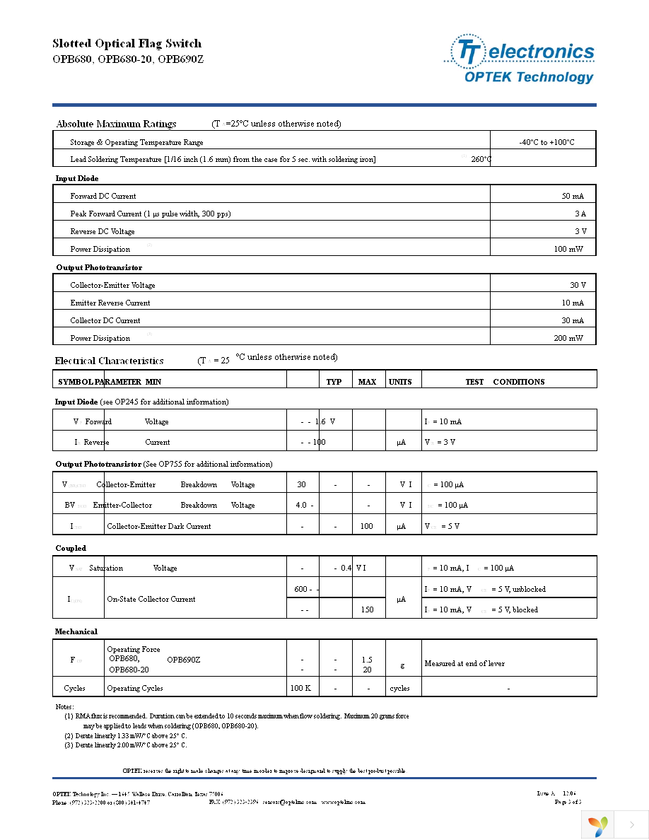 OPB680-20 Page 3