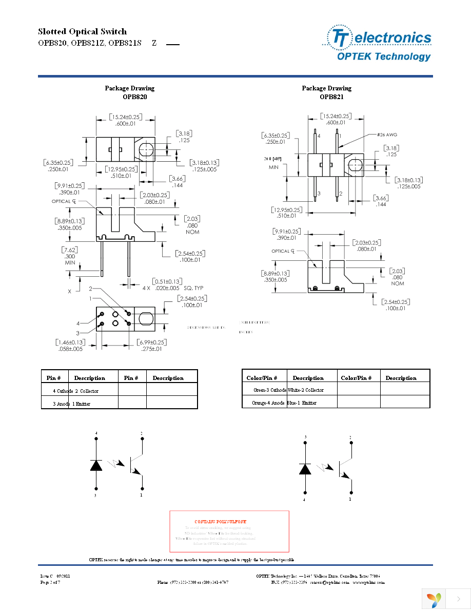 OPB820S5 Page 2