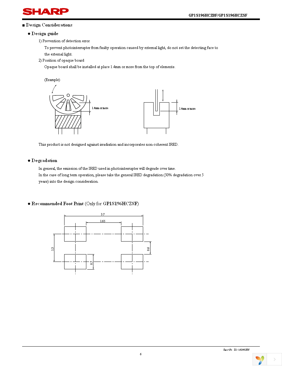 GP1S196HCZSF Page 6