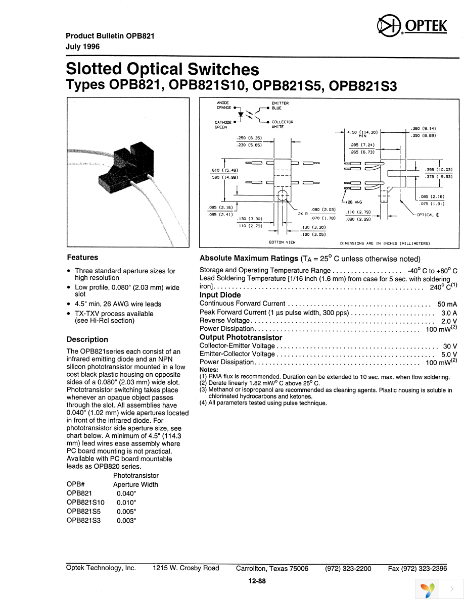 OPB821 Page 1